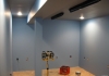 Tinted primer for the blue walls and black ceiling